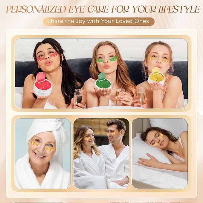 60Pcs Under Eye Patches for Dark Circles, Pro-Xylane Bose Eye Mask to Reduce Puffiness, Wrinkles & Fine Lines, Hydrating & All-Natural Skin Treatment Pads Spa Gifts for Women & Men