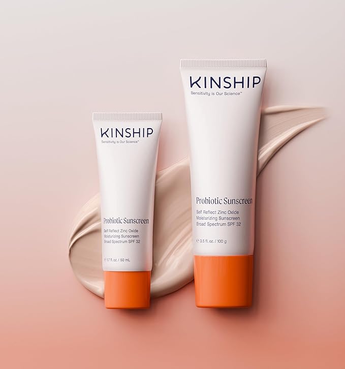 Kinship Zinc Oxide Mineral Facial Sunscreen Self Reflect SPF 32 for Sensitive Skin - Vegan - Clean & Reef Safe Sunblock for Face & Body (1.75 oz)
