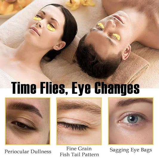 30 Pairs 24K Gold Lip & Under Eye Mask Set - Hydrating Gel Pads for Dry Lips & Dark Circles | Skincare with Hyaluronic Acid & Vitamin E | Effectively Nourishes the Lip & Eye Skin