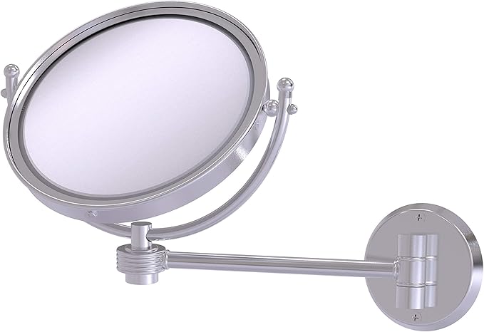 Allied Brass WM-5G/4X-SCH 8 Inch Wall Mounted 4X Magnification Make-Up Mirror, Satin Chrome