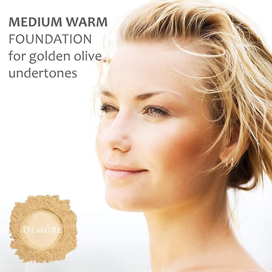 Demure Mineral Make Up, Medium Warm Mineral Foundation Makeup, Concealer Makeup, Natural Makeup Made with Pure Crushed Minerals, Loose Face Powder.