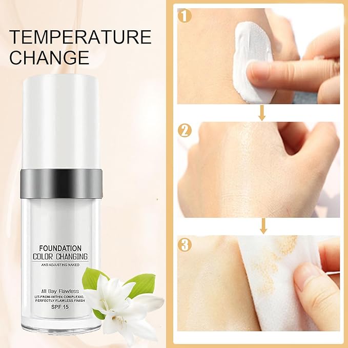 Diligentup Color Changing Foundation, Foundation Color Changing, Long-Lasting, Waterproof, Hydrating and Moisturizing (1pcs, one size)