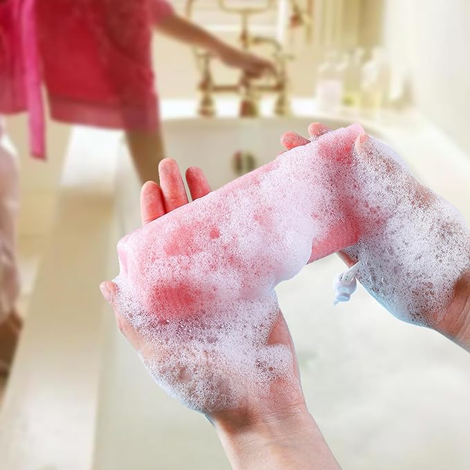5Pcs Mesh Soap Bags Soap Bubble Foam Net Exfoliating Mesh Soap Saver Pouch Bag Bar Soap Scrubber Pouch with Drawstring for Body Facial Cleaning