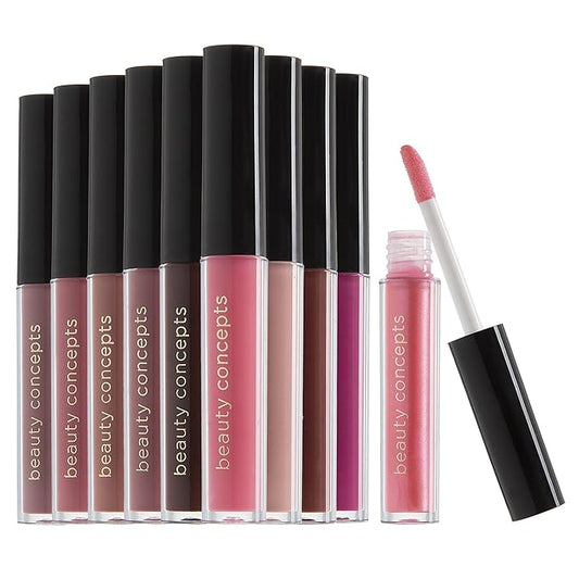 Beauty Concepts Lip Gloss Collection β Shimmering, Glossy Lip Makeup Set for a Radiant Finish, Neutral