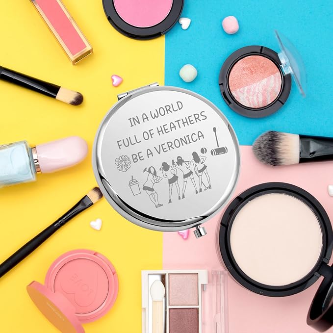 WSNANG Belcher Family Travel Compact Pocket Makeup Mirror Belcher and Linda Fans Gift TV Show Merchandise for Women(Burgers Mirror-Steel)