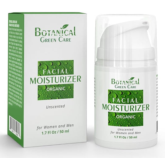 Botanical Green Care Organic Facial Moisturizer. Natural Aging Face Moisturizing Cream for Sensitive, Dry & Normal Skin for Women and Men