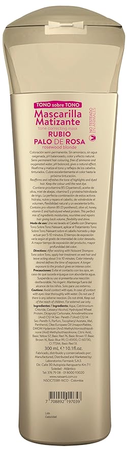 naissant Rose Gold Hair Toning Mask | Color Depositing | Moisturize, Refresh & Neutralize Brassy Tones | Paraben, Ammonia & Sulfate Free | Pro-Vitamin B5, Olive Oil & Honey (Palo de Rosa) 10.1 Fl Oz