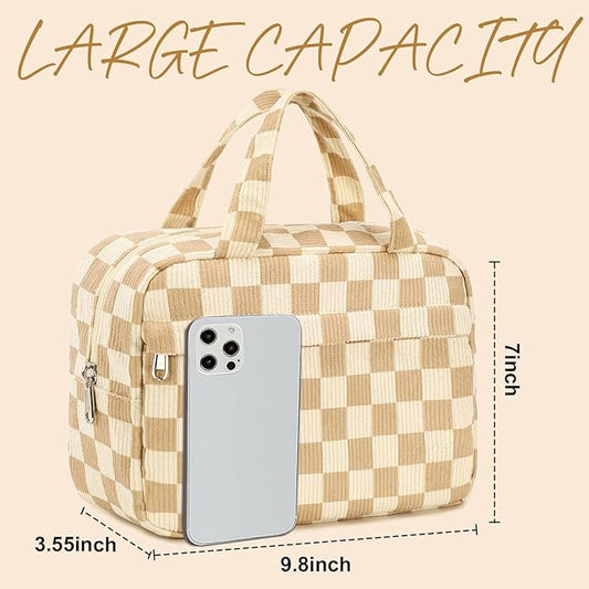 Makeup Bag for Women Cosmetic Bag Large Make Up Organizer Travel Toiletry Bags Waterproof Zipper Tote Pouch Purse for Girls