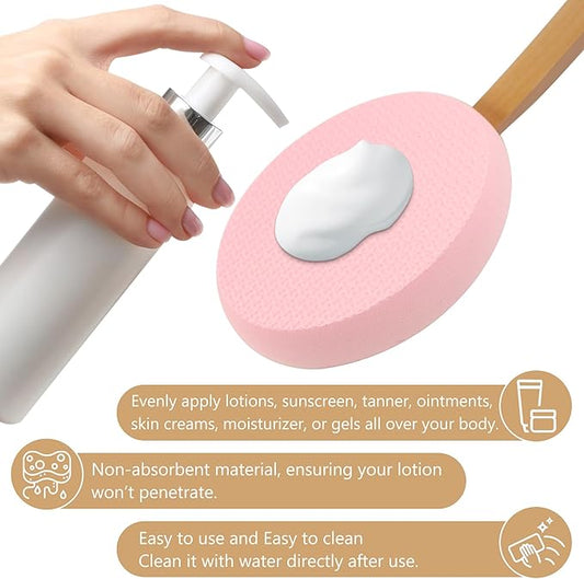 OWIIZI Lotion Applicator for Back, Curved Long Handle Back Tanning Applicator for Lotion, Sunscreen Skin Cream Medicine Lotion Applicators for Back Self Elderly for Men Women