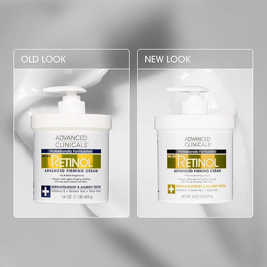 Advanced Clinicals Retinol Body Lotion + Brightening Vitamin C Lotion 2pc Skincare Set For Women & Men | Body Cream & Face Moisturizer Set Helps Improve The Look Of Dark Spots & Uneven Skin Tone, 2PC