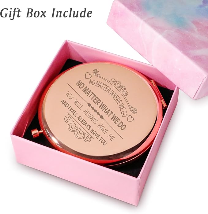 Personalized Gifts for Women Girls, Inspirational Compact Mirrors, 2025 Graduation Gifts for Her, Unique Mothers Day Birthday Gifts for Mom Sister Wife Daughter Niece, Friendship Gifts for Friends