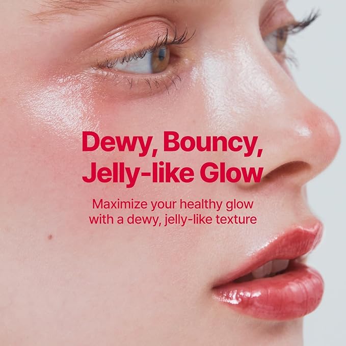 Glowy Jelly Pot + Keychain SET | Dewy Jelly Lip & Blush Color, Tinted Glow Jelly Balm, Dewy Buildable Finish β Cherryppo (Cherry Red) | 0.14 oz