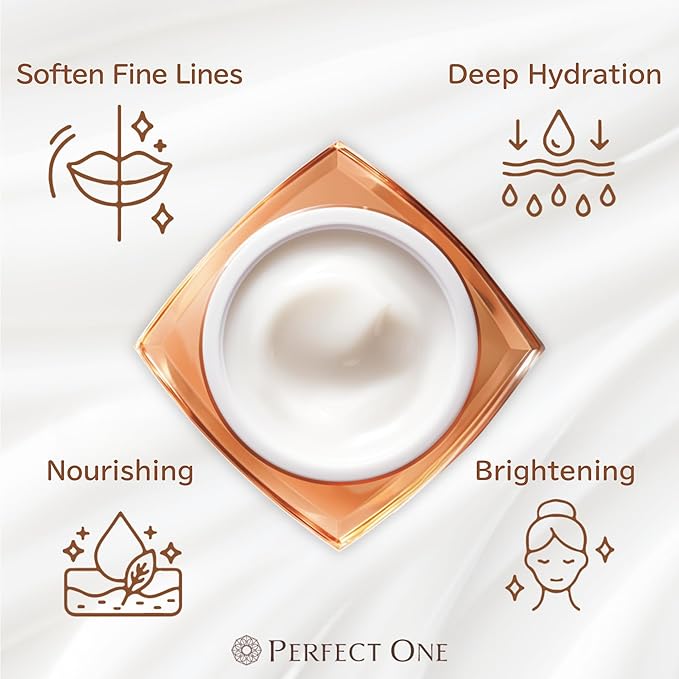 Perfect One Firming Facial Cream with Niacinamide, Collagen, and Hyaluronic Acid β Daily Anti-Aging Cream β 5-in-1: Serum, Moisturizer, Eye Cream, Primer, and Mask for All Skin Types β 1.76 oz