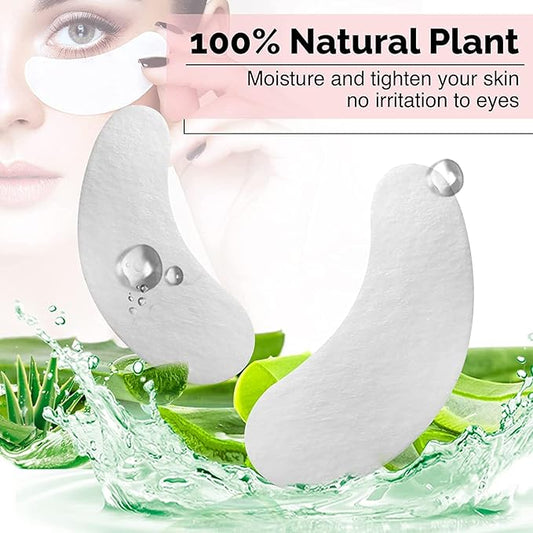 100 Pairs GreenLife Natural Hydrogel Eye Gel Pads - Collagen and Aloe Vera Patches for Under Eyes - Eyelash Extension Kit