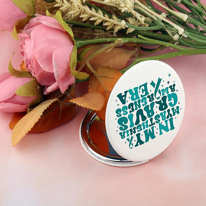 BEKECH Myasthenia Gravis Awareness Gifts in My Myasthenia Gravis Awareness Era Compact Mirror MG Warrior Gifts