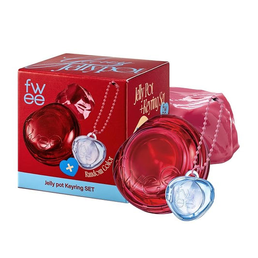 Glowy Jelly Pot + Keychain SET | Dewy Jelly Lip & Blush Color, Tinted Glow Jelly Balm, Dewy Buildable Finish β Juicy Punch (Vivid Rose) | 0.14 oz