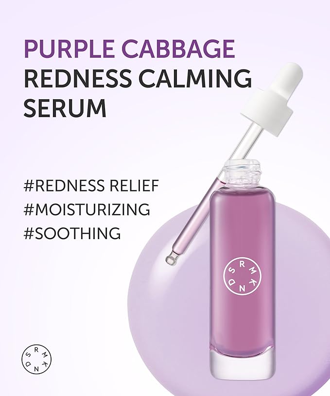 SERUMKIND Purple Cabbage Serum - Calming and Skin Recovery- Korean Face Skincare β Beta Glucan 100,000ppm β Soothing & Redness Relief - Vegan, Cruelty-Free β 1.01 fl.oz.