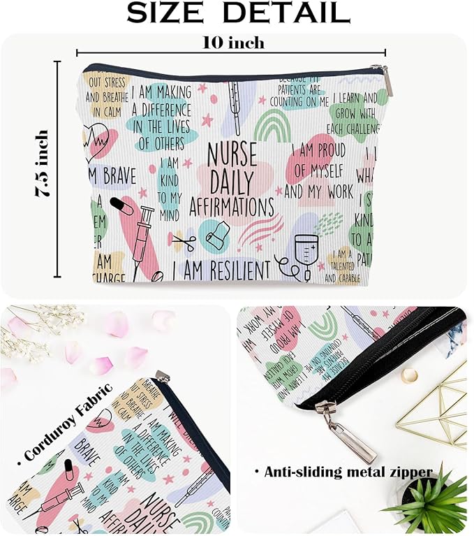 Ayxvt Nurse Corduroy Bag,Nursing Bags for Nurses, Nurse Cosmetic Bag,Nurse Gifts, Nurse Makeup Bags,Nurse Gifts for Women, Nurse Zipper PouchοΌCorduroyοΌ