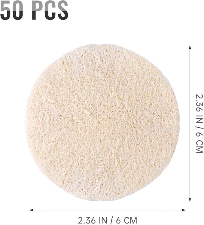 100 Pcs Loofah Face Pads Exfoliating Loofah Sponges Makeup Remover Reusable Soft Facial Skin Care Scrub Wash Pads