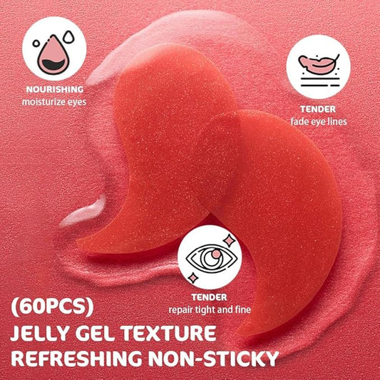 AMY'S DIARY 24K Gold Eye Mask Under Eye Patches (30 Pairs)- Puffy Eyes & Dark Circles Treatments,Reduce Under Eye Bags and Smooth Wrinkles,Eye Skin Care Pads With Collagen (Apple)