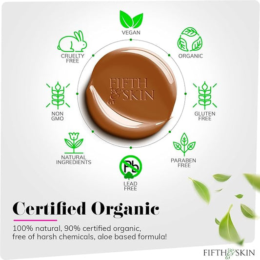 Fifth & Skin: Betterβn Ur Skin Liquid Foundation (BURNT SIENNA) - Natural, Organic, Vegan, Cruelty-Free - Gluten-Free Beauty with Buildable Coverage and Palm-Free Luxury - 1 oz