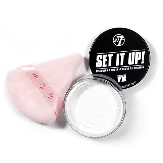 W7 Set It Up Loose Setting Powder & Precision Puff β Translucent, Feather-Light Finishing Powder & Soft Puff for a Flawless, Matte Finish β Easy, Mess-Free Application for Every Makeup Lover!