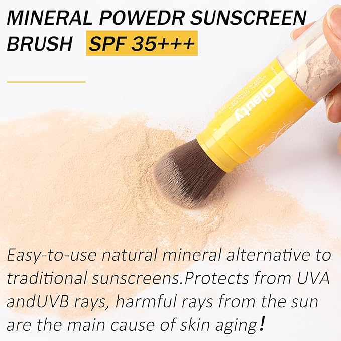 Mineral Sunscreen Setting Powder SPF 35,Medium,Brush on Powder Sunscreen for Face, Oil Control Natural Finish,Lightweight Breathable for Face,Scalp & Hair(Medium)