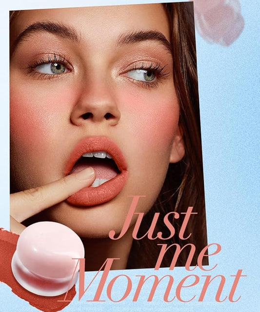 Pudding Pot for Lip and Cheek,Soft Matte Blush Blurry Makeup Lipstick Multi-Use Natural Glow Face Blush Buildable Lip Tint High Pigment Long-Lasting (04#+06#)