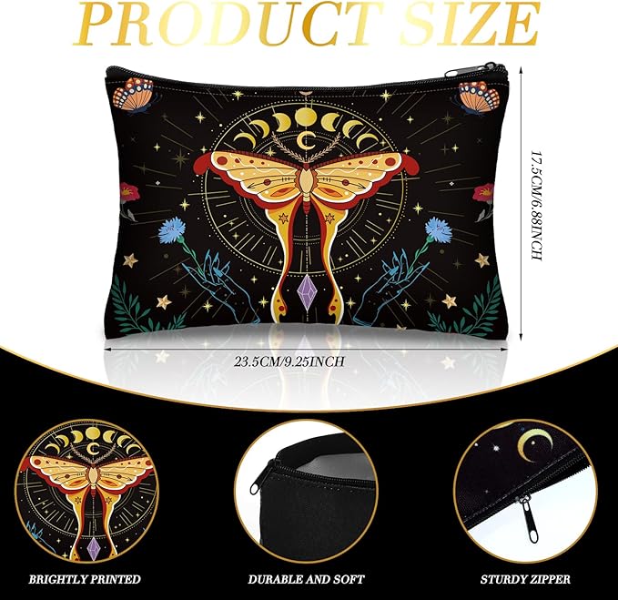 Kajaia 12 Pcs Butterfly Makeup Bags Cute Portable Travel Purse Toiletry Pocket Make up Organizer Storage Zipper Pouch Makeup Brush Cosmetic Bags for Women Adult Aesthetic Stuff