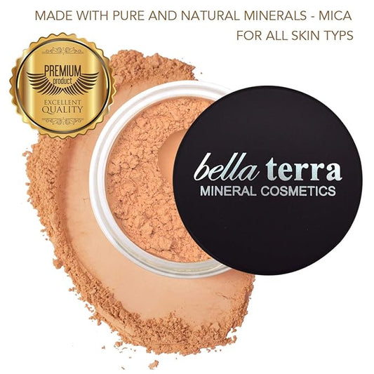 Bellaterra Cosmetics Mineral Powder Foundation | Long-Lasting All-Day Wear | Buildable Sheer to Full Coverage β Matte | Sensitive Skin Approved | Natural SPF 15 (Latte) 9 grams