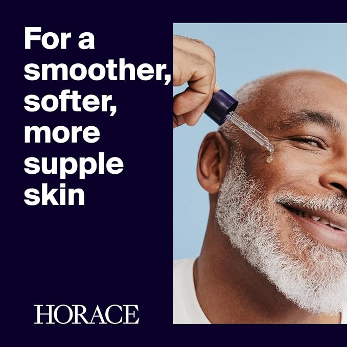 HORACE Hyaluronic Acid + Panthenol Face Serum for Men β Advanced Moisturising Facial Treatment for Dry Skin, Dehydration Lines, and Elasticity β Vegan Skincare for All Skin Types β Unscented, 30ml