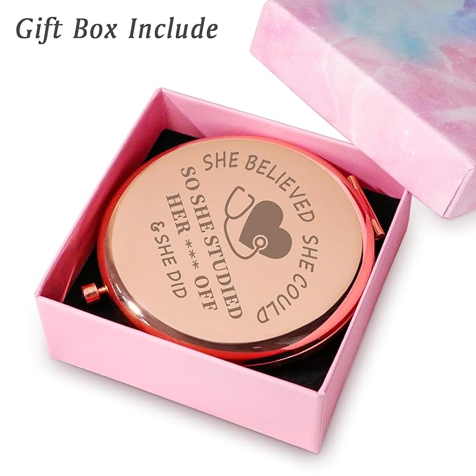 Nurse Gifts for Women, Nurse Week Gifts, Personalized Compact Mirror, Inspirational Graduation Gifts for Nursing Student