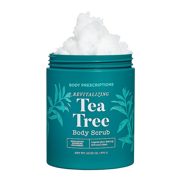 Body Prescriptions Exfoliating Body Scrub β Body Cleanser for Nourished, Ultra-Smooth Skin, Tea Tree