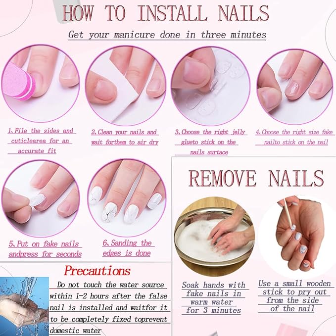 Black French Tip Press on Nails Medium Square Fake Acrylic False Nails With Gold Leaf Designs Glossy Artificial Luxury Stick on for Women 24Pcs