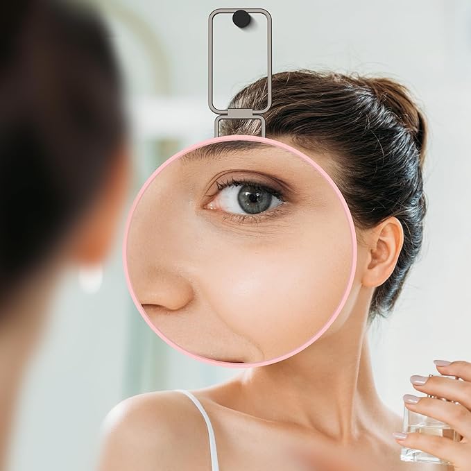 Travel Magnifying Mirror 20x Large 6β Diameter Makeup Mirror with Magnification 20x, Portable Handheld Close Up Magnified Mirror with Stand & Suction Cups, Perfect for Makeup, Shaving, Deep Cleaning