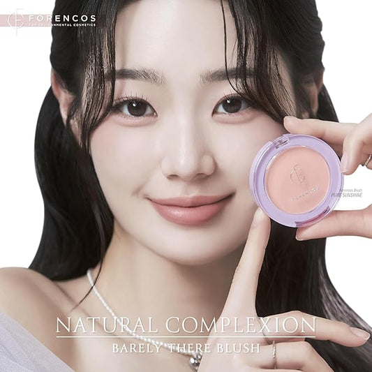 FORENCOS Matte Blush Set (Puff Included), Long Lasting Korean Blush Power, Zero Sebum Shine, Flawless Finish, Easy Blending, Lightweight & No Cakey Residue (PURE SUNSHINE)