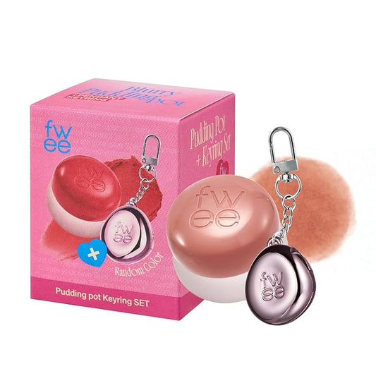 Blurry Pudding Pot + Keychain SET | Airbrushed Blush & Lip, Buildable Pigment, Long-lasting, Lightweight, Easy to Blend, Natural Soft Matte Finish Makeup β Be (Brownish Nude) | 0.17 oz