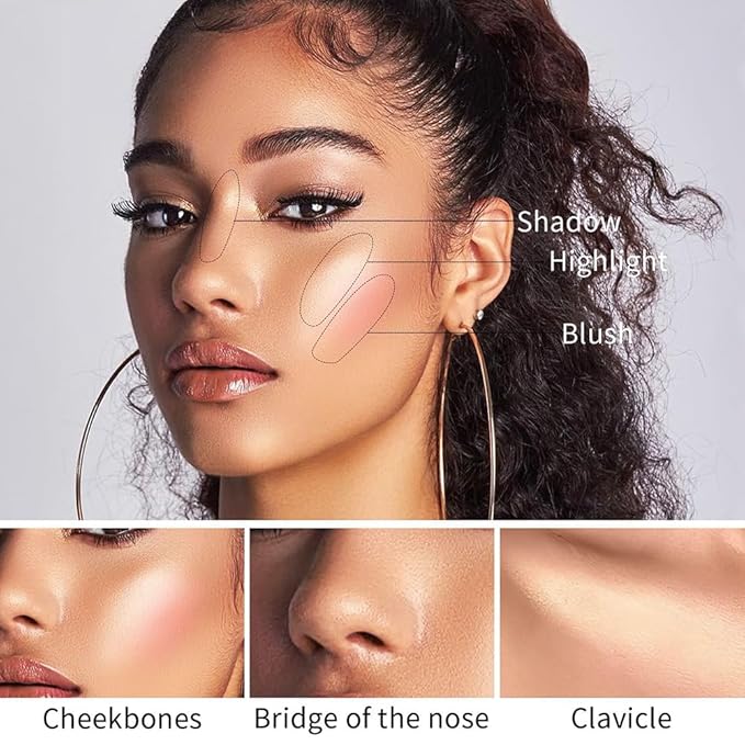 Cream Contour and Hightlight Stick Set Face Shading Concealer Stick Hightlighter Bronzer Beauty Wand Natural Makeup
