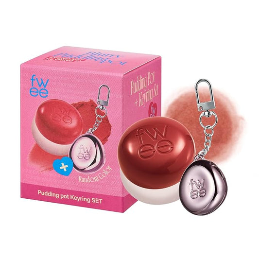 Blurry Pudding Pot + Keychain SET | Airbrushed Blush & Lip, Buildable Pigment, Long-lasting, Lightweight, Easy to Blend, Natural Soft Matte Finish Makeup β Feelβn (Rose Beige) | 0.17 oz