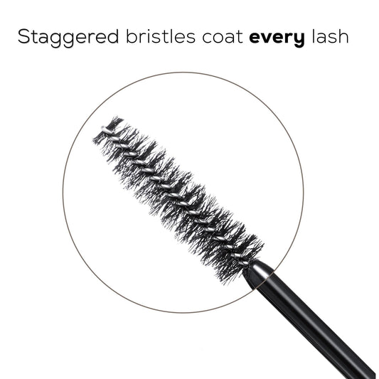 bareMinerals Lashtopia Mega Volume Mineral-Based Black Mascara, 10X More Volume, Whipped Mousse-Like Formula, Fanned-Out Fullness, Nourishes & Conditions Lashes, Clump- & Flake-Resistant, Vegan