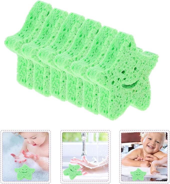 6pcs Bath Sponge Foam Loofah Sponge, Body Sponge for Shower Star Shaped Exfoliating Sponge Portable Body Scrubber