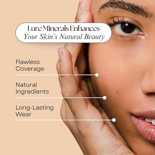 Lure Minerals Mineral Foundation Loose Powder - 8g, Mineral Makeup Face Powder Foundation (Beige Medium - Luminous)