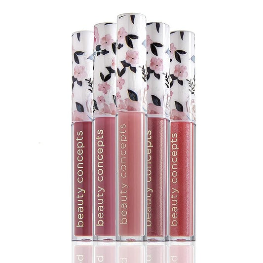 Beauty Concepts Lip Gloss Collection β Shimmering, Glossy Lip Makeup Set for a Radiant Finish, Floral Collection