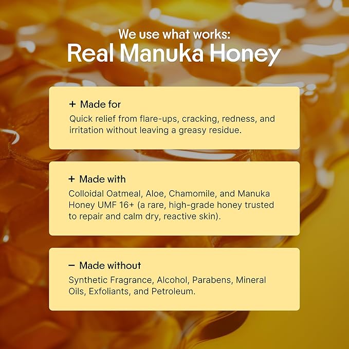 Clearbody Manuka Honey Eczema Cream β Organic Eczema Honey & Collodial Oatmeal Moisturizer for Soothing, eczema, Dry & Itchy Skin β Face & Body Lotion - Plant-Based Formula (2oz)