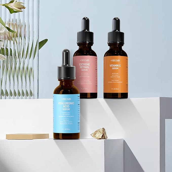 Hyaluronic Acid Serum for Face with Vitamin B5, C, E & Niacinamide, Hydrating & Plumping Face Serum for Sensitive Skin, Fragrance-Free 1 Fl Oz