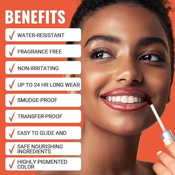 2pcs Lip Stain Peel Off - Lip Liner Stain Long Lasting Waterproof,2-in-1 Lip Liner with Tweezer Nude Matte,Non-Stick Cup,Highly PigmentedοΌNatural Finish,Stay On All Day,Perfect for Gift (Nude+Cocoa)