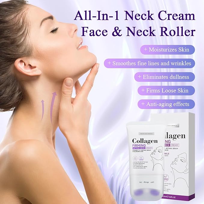 2Pcs Neck Collagen Cream-Collagen Firming Lifting Neck Cream,Face & Neck Collagen Cream,Firm and Lift Sagging Skin