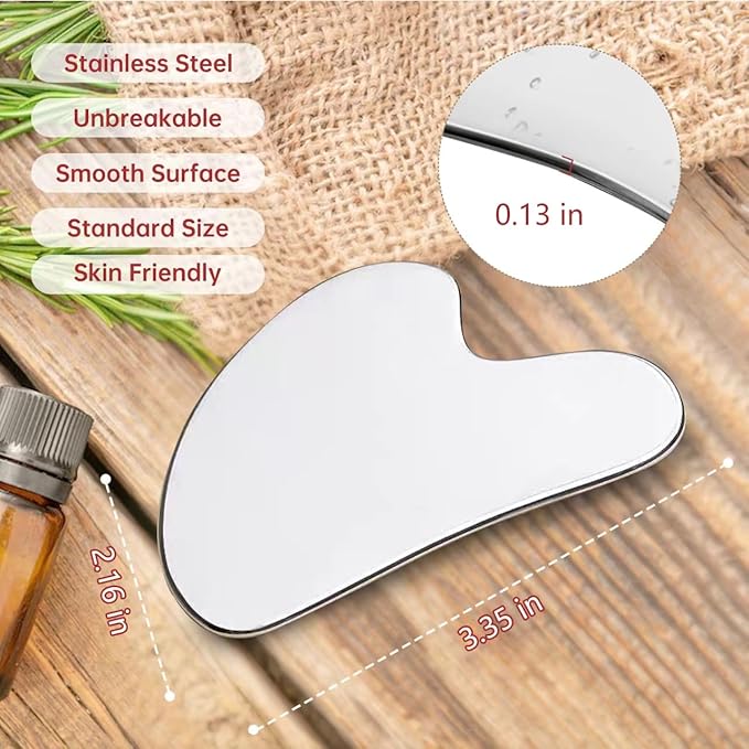 Stainless Steel Gua Sha Facial Tools Mothers Day Gifts for Mom Metal Lymphatic Drainage Massager Body Guasha Gifts for Women