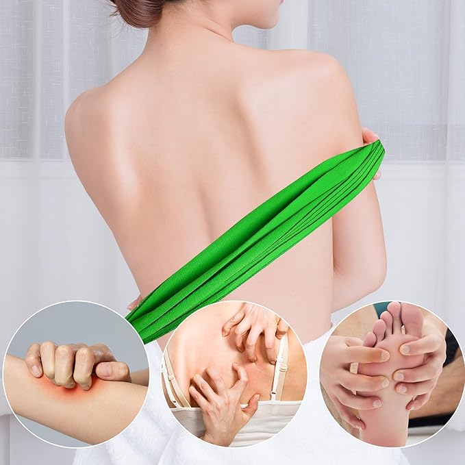 obmwang 2 Pieces Korean Exfoliating Washcloth Towel Long Bath Wash Cloths Exfoliating Shower Towel Skin Back Scrubber for Daily Shower Bathing Exfoliating