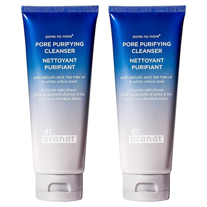Dr. Brandt Pores No More, Pore Purifying Cleanser - Non-Drying Gel - Helps to Minimize the Appearance of Pores & Dissolves Impurities - 3.5 fl oz, Pack of 2